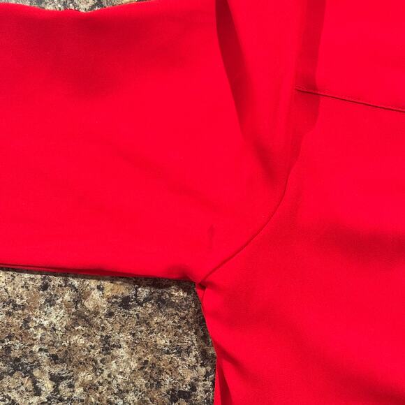 Express Top Portofino Classic Professional Minimalist Workwear Button Red Small - Picture 4 of 5